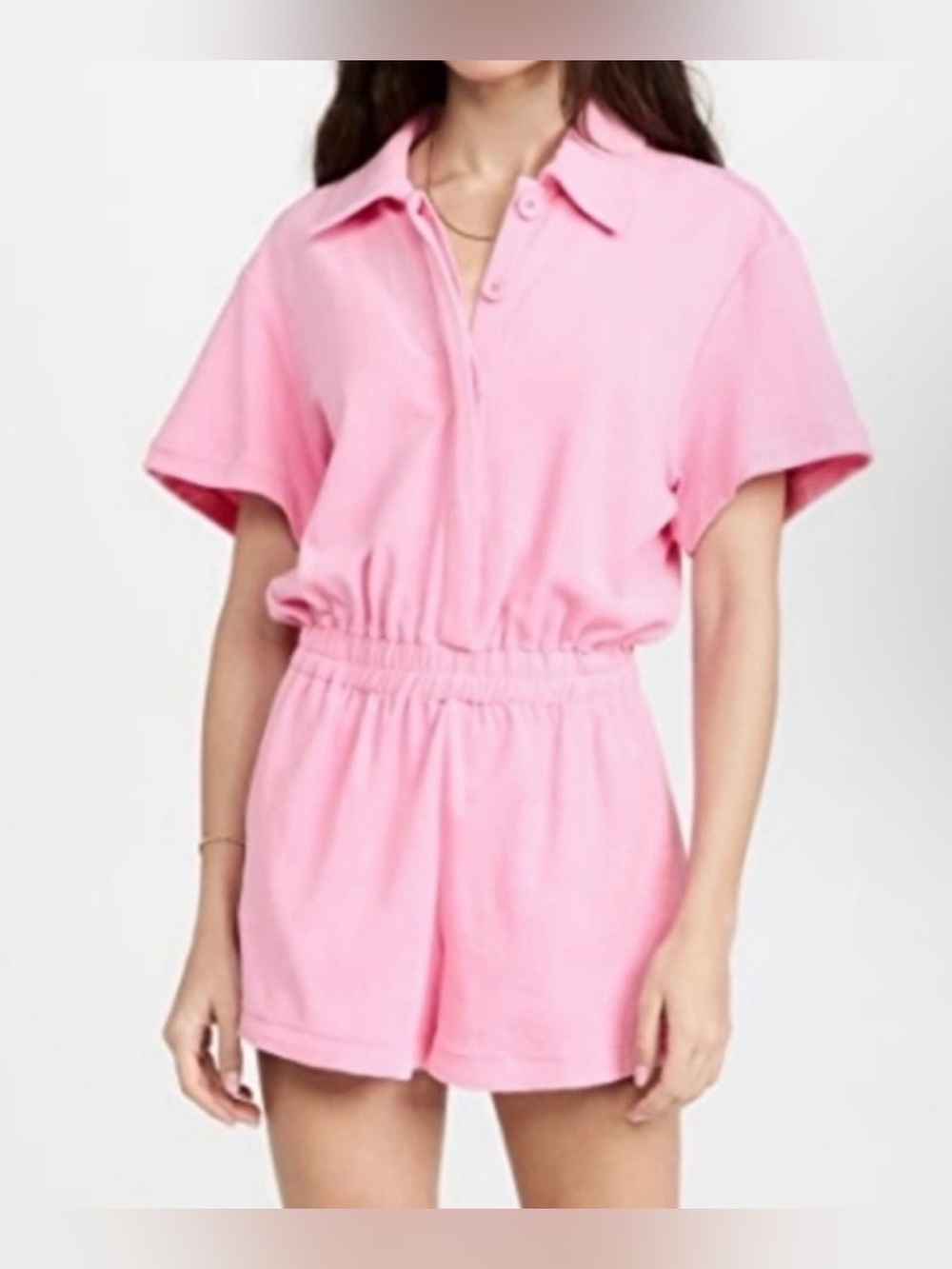 NWT Good American Terry Cloth Pink Romper Size M